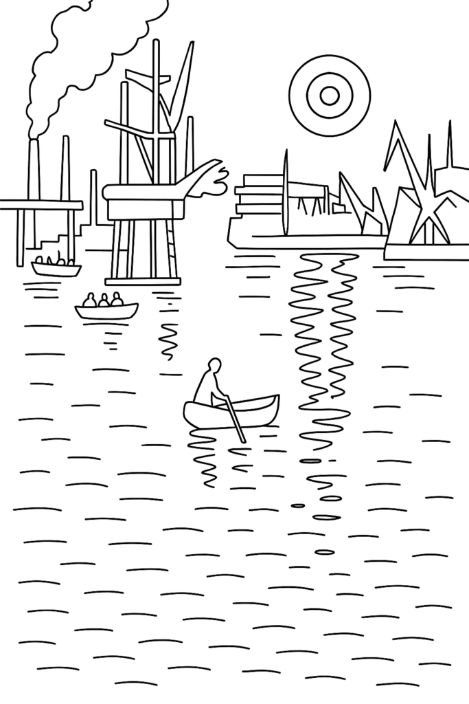 Impression, Sunrise coloring page