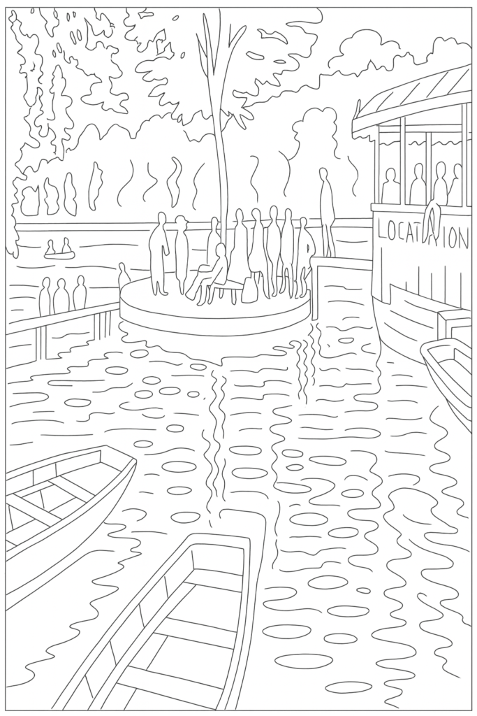 La Grenouillère coloring page